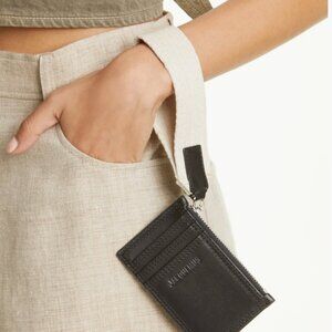 JACQUEMUS Le Porte Nastrinu Leather Card Case Wristlet in Black New with Tags